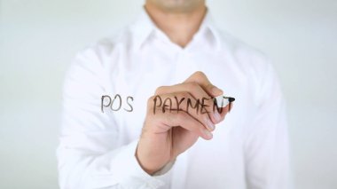 POS ödeme, adam cam üzerine yazma