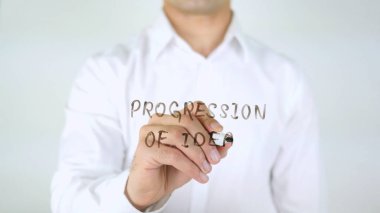 İlerleme fikri, adam cam üzerine yazma