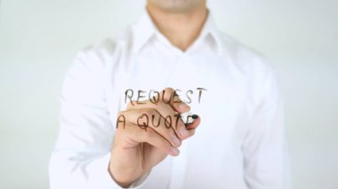 Fiyat talebi, cam üzerinde yazılı adam