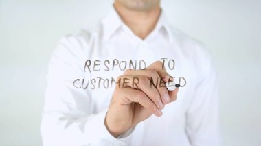 Müşteri lüzum-e doğru yanıt, cam üzerinde yazılı adam