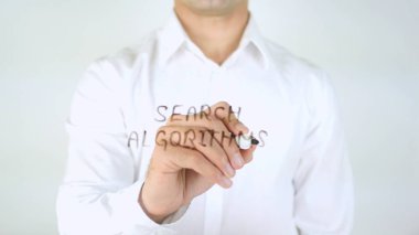 Arama algoritmaları, cam üzerinde yazılı adam