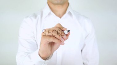 Sır, adam cam üzerine yazma