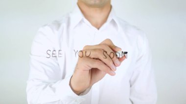 Sonra görüşürüz, cam üzerinde yazılı adam