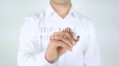 Milyoner, yapılan kendini adam cam üzerine yazma