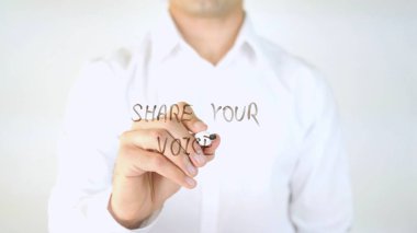 Paylaşma VOICE, cam üzerinde yazılı adam