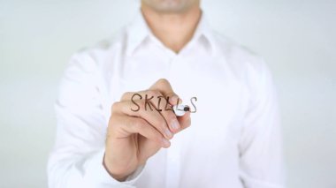 Becerileri, adam cam üzerine yazma