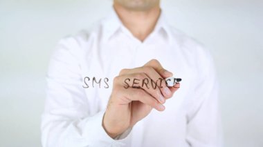 SMS Servisi, adam cam üzerine yazma