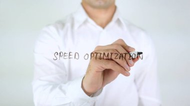 En iyi duruma getirme hızlandırmak, cam üzerinde yazılı adam