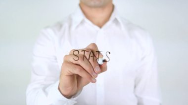 İstatistikler, adam cam üzerine yazma