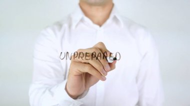 Hazırlıksız, adam cam üzerine yazma