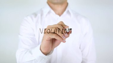 İhlali, adam cam üzerine yazma