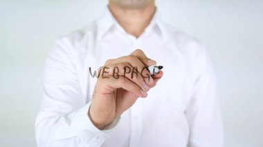 Web sayfası, adam cam üzerine yazma