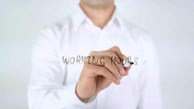 Çalışma saatleri, adam cam üzerine yazma