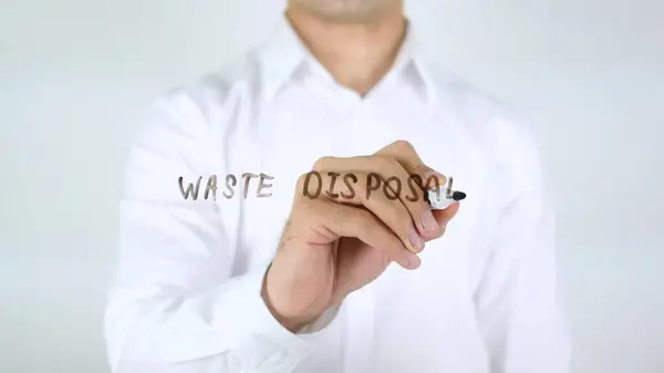 Waste Disposal, Man Writing on Glass