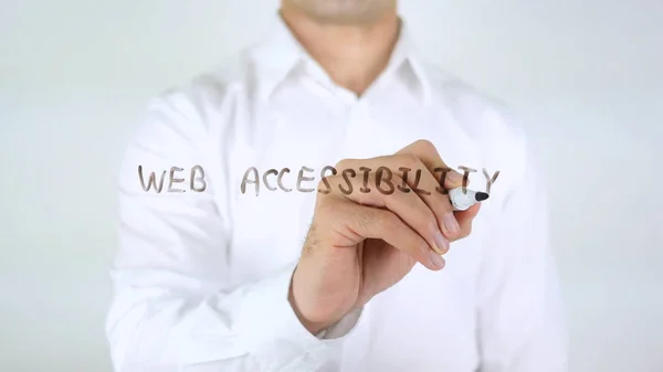 Web Accessibility, Man Writing on Glass