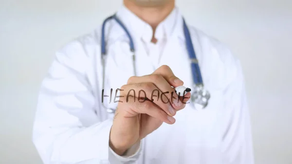두통, 의사 유리에 서 면 — 스톡 사진