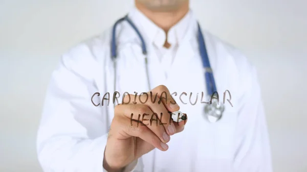 Salute cardiovascolare, Medico scrivendo su vetro — Foto Stock