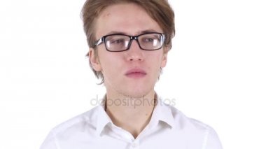 Yeni şans arama iş yerinde gözlüklü adam