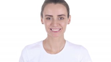 Bize ulaşın, jest orta beyaz arka plan tarafından ara