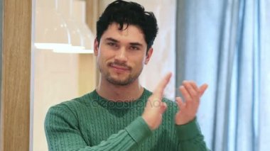 Afro-Amerikan adam, alkışlar adam portresi alkışlar