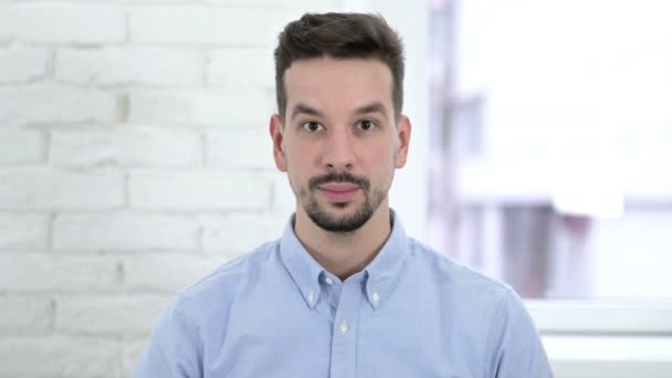 Portrait of Excited Creative Man Celebrating Success — 图库视频影像