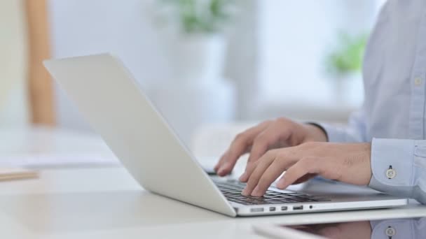 Close Up of Hands Typing on Laptop — Stock Video