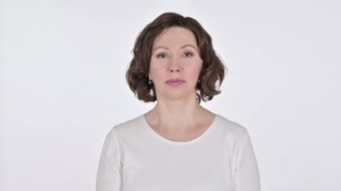 Bağıran, Beyaz Arkaplanda Çığlık atan Yaşlı Kadın