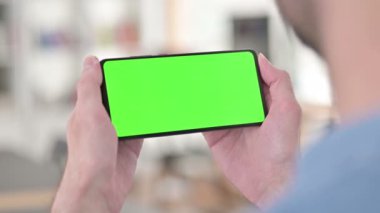 Green Smartphone Screen, Chroma Key 'de Video İzleme