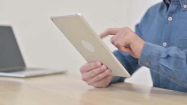 Internet Surfing on Tablet by Male Hands