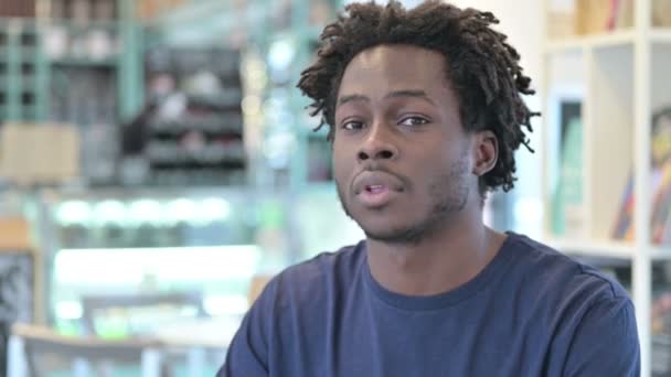 Portrait of Excited African Man Celebrating Success — Stock Video