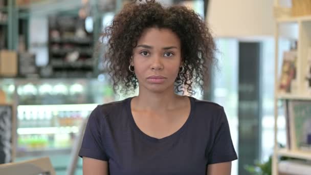 Portrait of Sick Young African Woman Coughing, Allergy — Stock Video