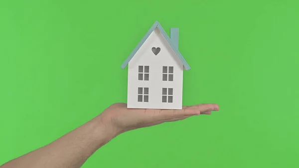 Small House Model, Green Chroma Key