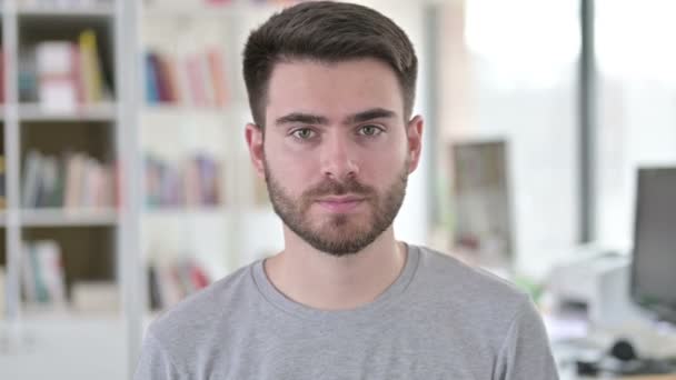 Portrait of Young Man wearing Protective Face Mask — Stock Video