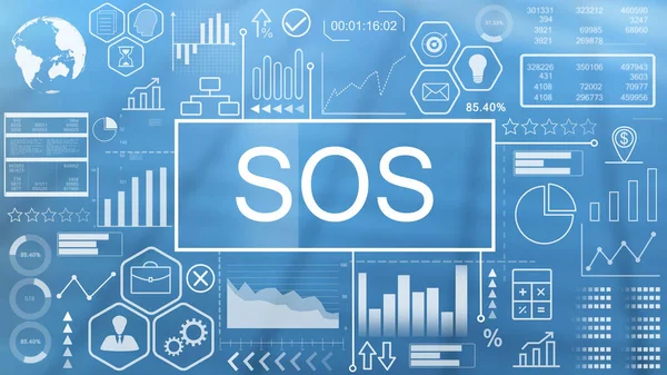 SOS, анимированная типография — стоковое фото