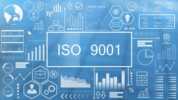 ISO 9001, animerad typografi — Stockfoto