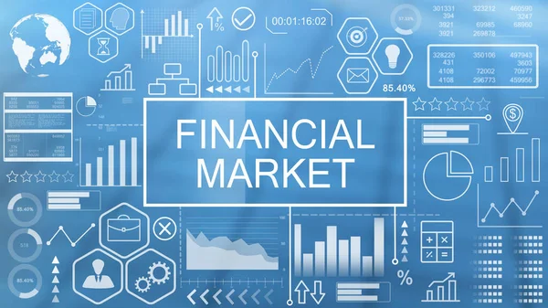 Finansmarknaden, animerad typografi — Stockfoto