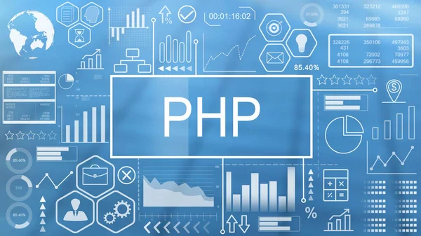 PHP, анимационная типография — стоковое фото