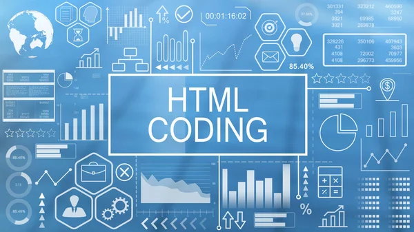 HTML Codificação, Tipografia animada — Fotografia de Stock