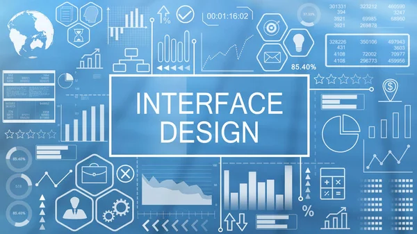 Interface Design, Animated Typography — Stock Photo, Image