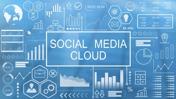 Social Media Cloud, tipografie animată — Fotografie, imagine de stoc