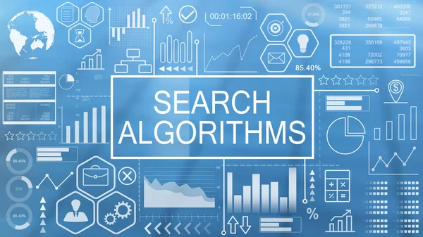 Algoritmos de búsqueda, Tipografía animada — Foto de Stock