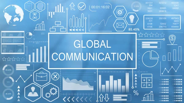 Globális kommunikáció, animált tipográfia — Stock Fotó