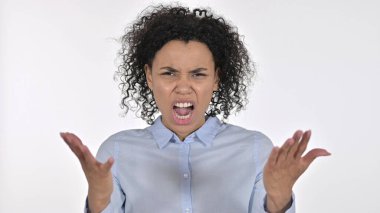 Başarısızlığa Tepki Veren Genç Afrikalı Kadın, Beyaz Arkaplan