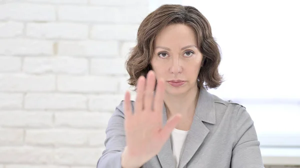 Stop Gesture por Tense Old Woman — Fotografia de Stock