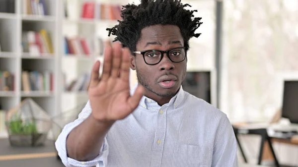 Stop Gesture by Young African Man, Rejection — Stock fotografie