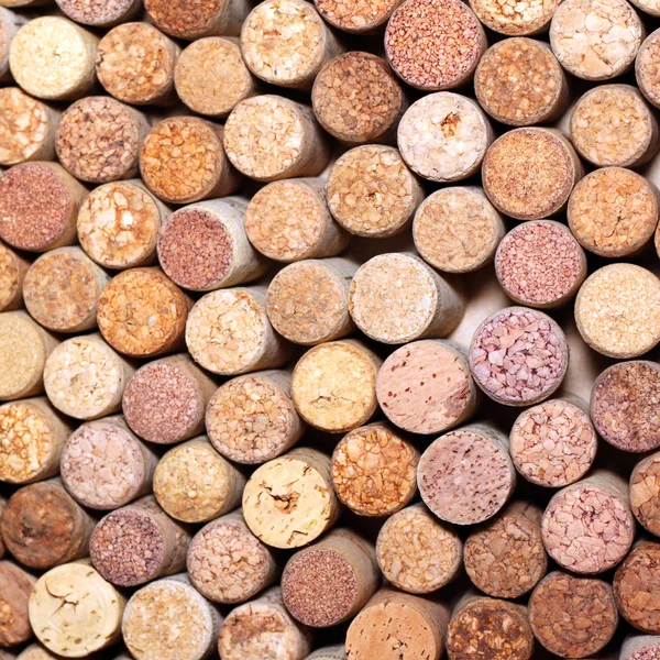 Wall of many different wine corks. Closeup of wine corks.