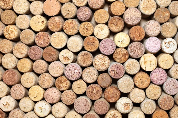 Closeup de parede de cortiça de vinho usado fundo — Fotografia de Stock