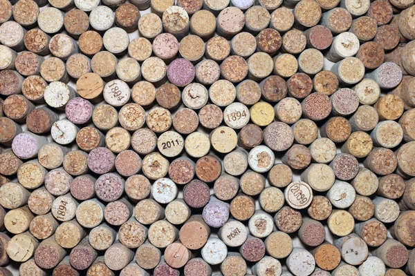 Brown background of wooden wine corks — Stock Photo, Image