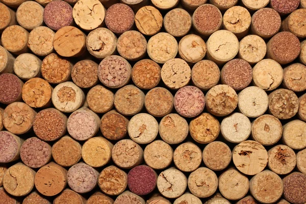 Brązowym Tle Drewnianych Wine Korki — Zdjęcie stockowe
