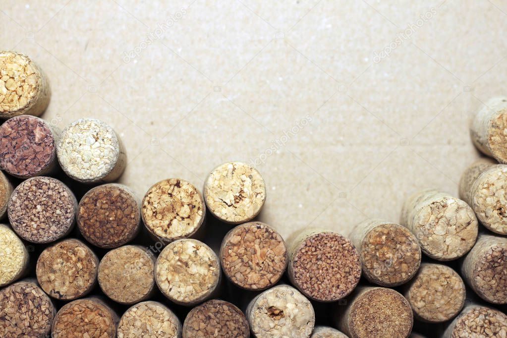 Wine corks on paper background for your text